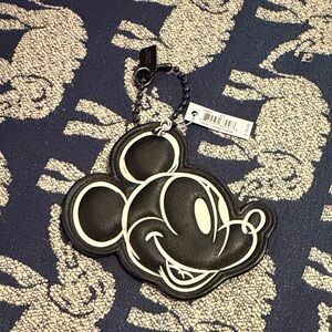 Coach x Disney Mickey Mouse Black and White Bag Charm
